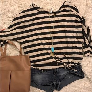 Striped 3/4 Sleeve Top - XL | EVERYTHING MUST GO